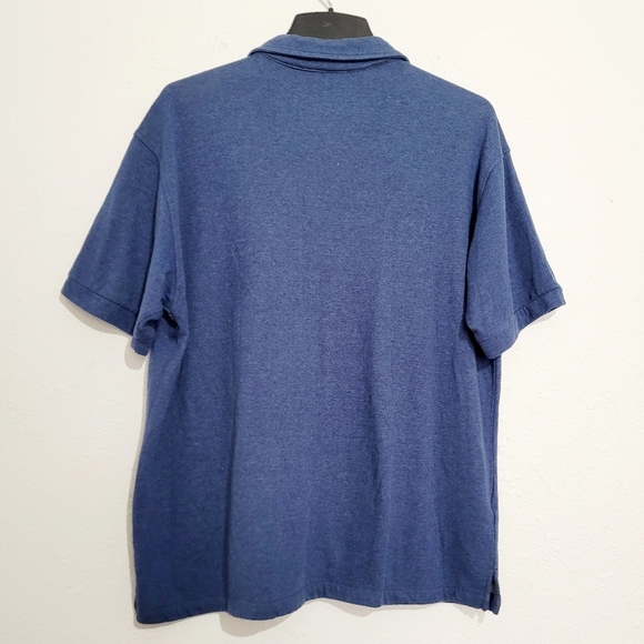 Cubavera Mens Blue Viscose Cotton Button Front Shirt Size Large *see Pic Hole* - Picture 2 of 8